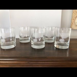 5 St. Louis Blues Cocktail Glasses